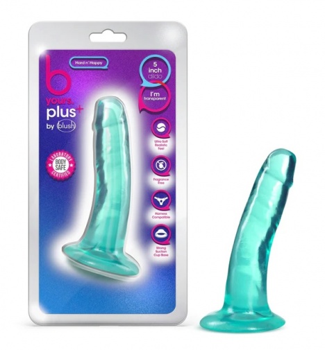 B Yours Plus - Hard & Happy 仿真假阳具 14cm - 透明绿 照片