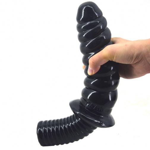 FAAK - Spiral Anal Plug w Handle - Black photo