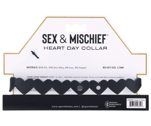 Sex&Mischief - Heart Day Collar - Black photo