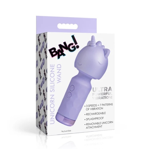 Bang! - Unicorn Mini Wand Vibrator - Purple photo