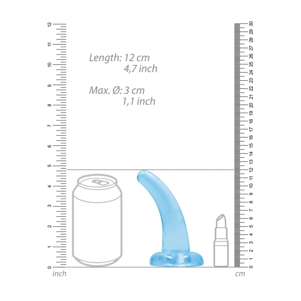 Ready for a CRYSTAL CLEAR orgasm? Reach your finest climax i... RealRock - 5" Non-Realistic Dildo - Blue photo-4