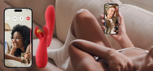 Honey Play Box - Fortexa App Flapping Dual Vibrator - Red  photo
