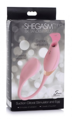 Inmi - Shegasm 8X Tandem Plus 吸吮震動陰蒂刺激器 - 粉紅色 照片