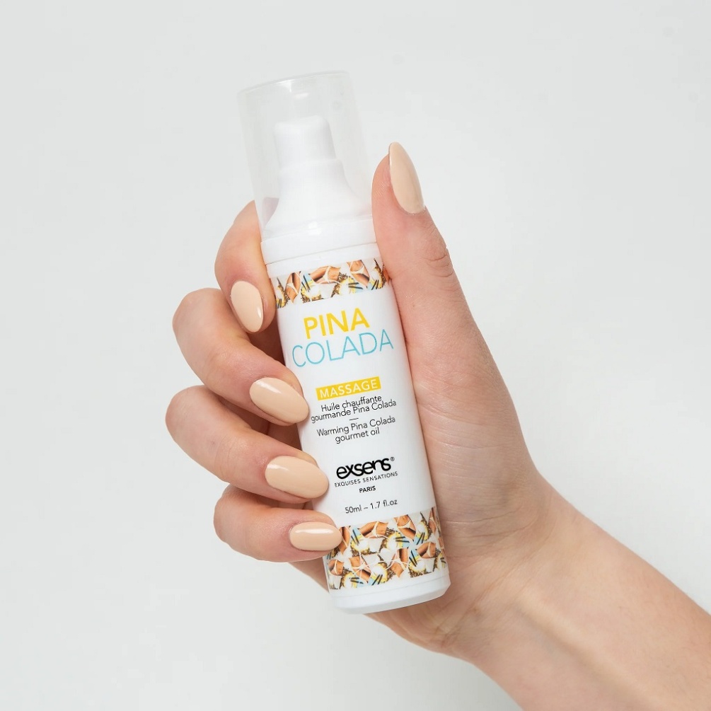 This warming gourmet massage gel is ideal for foreplay. When... Exsens - Pina Colada Warming Massage Oil - 50ml photo-4