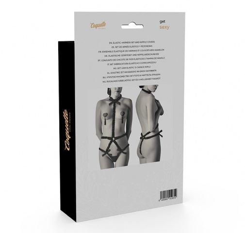 Coquette - Elastic Harness Set - Black photo