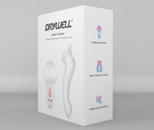 Drywell - 女王权杖 情侣震动器 - 白色 照片