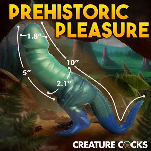 Creature Cocks  - 侏羅紀恐龍假陽具 - 綠色/藍色 照片