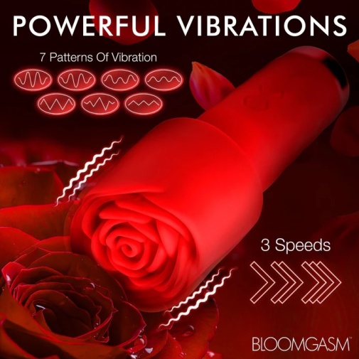 Bloomgasm - 迷你快感玫瑰按摩棒 - 红色 照片
