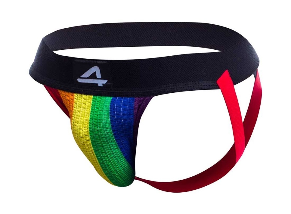 An attractive design that will provide you with a fantastic ... Cut4men - Stripes Jockstrap - Rainbow - S photo-3
