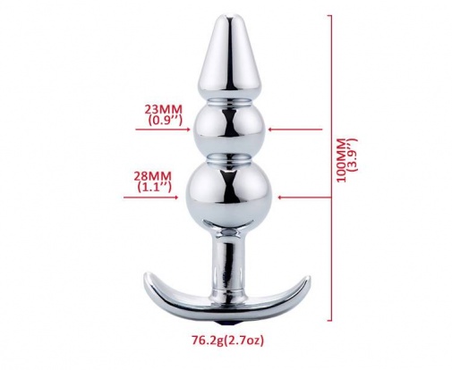 MT - Detachable Anal Plug w 2 Balls, Ring & Anchor photo