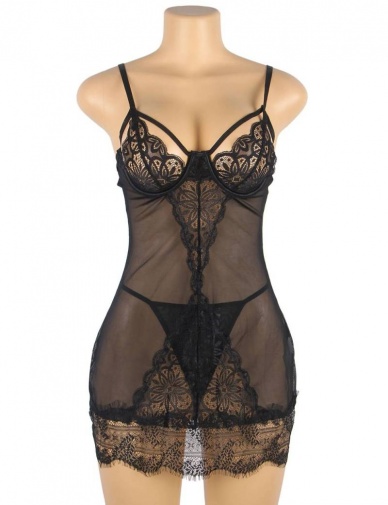 Ohyeah - Soft Sheer Babydoll - Black - M photo