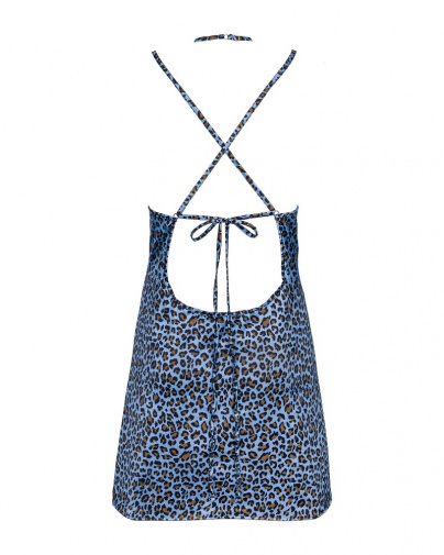Obsessive - Nadines Chemise & Thong - Blue - L/XL photo