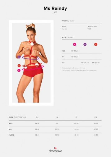 Obsessive - Ms Reindy Set - Red - XS/S photo