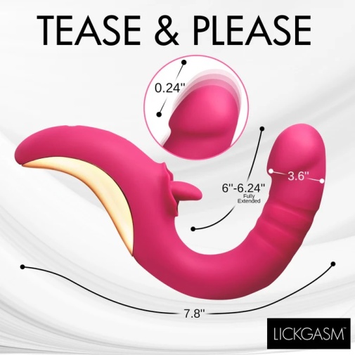 Lickgasm - Tease & Please 抽插舔舐 震動棒 - 粉紅色 照片