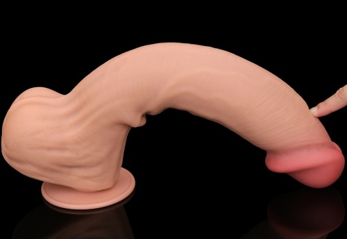 Lovetoy - 14" Sliding Skin Dildo - Flesh 照片