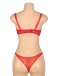Ohyeah - Chain Heart Mesh Bra Set - Red - M photo-10