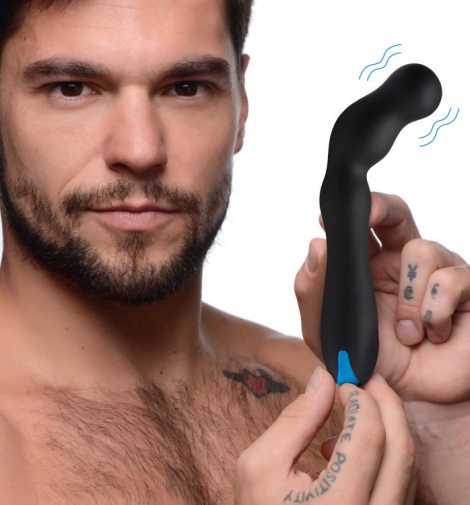Trinity Vibes - 12X Beaded Prostate Vibrator - Black photo