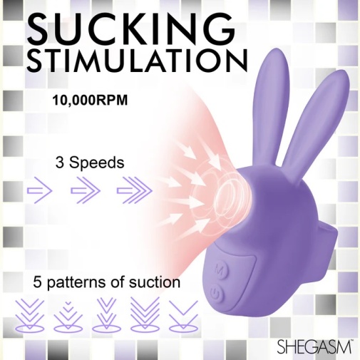 Inmi - Shegasm Sucky Bunny 兔子陰蒂刺激器 - 紫色 照片
