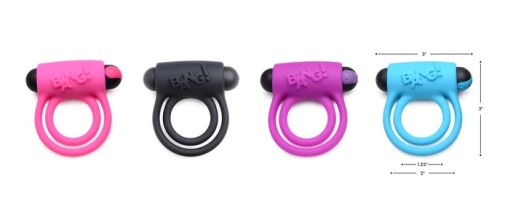 Bang! - 28X 震動陰莖環 - 黑色  照片