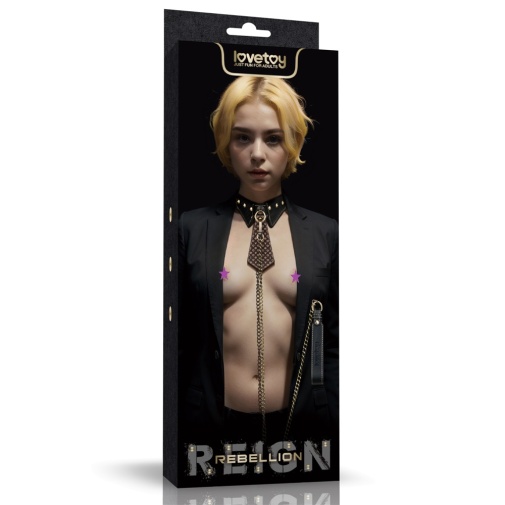 Lovetoy - Rebellion Reign 項圈連牽帶 - 黑色 照片