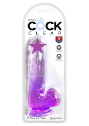 King Cock - 6" Cock w Balls - Purple photo