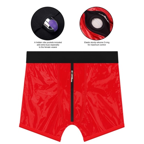 Lovetoy - Chic Strap-On Shorts - Red - M/L photo