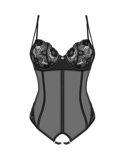 Obsessive - Serena Love Crotchless Teddy - Black - M/L photo