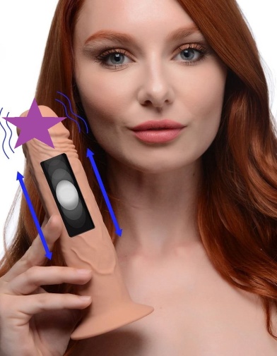 Thump It - 7X Remote Control Thumping Vibro Dildo - Medium photo