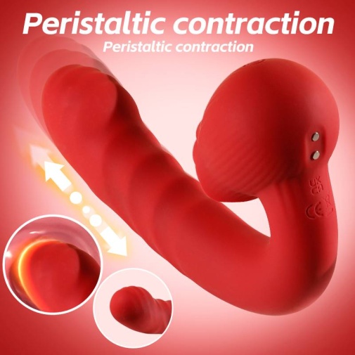 Secwell - Rose Thrusting Vibrator - Red photo