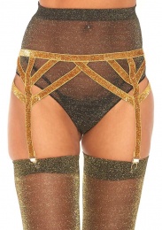 Leg Avenue - Shimmer Lurex Elastic Garter Belt - Gold photo