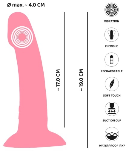 You2Toys - Heart Guy Vibro Dildo - Pink photo