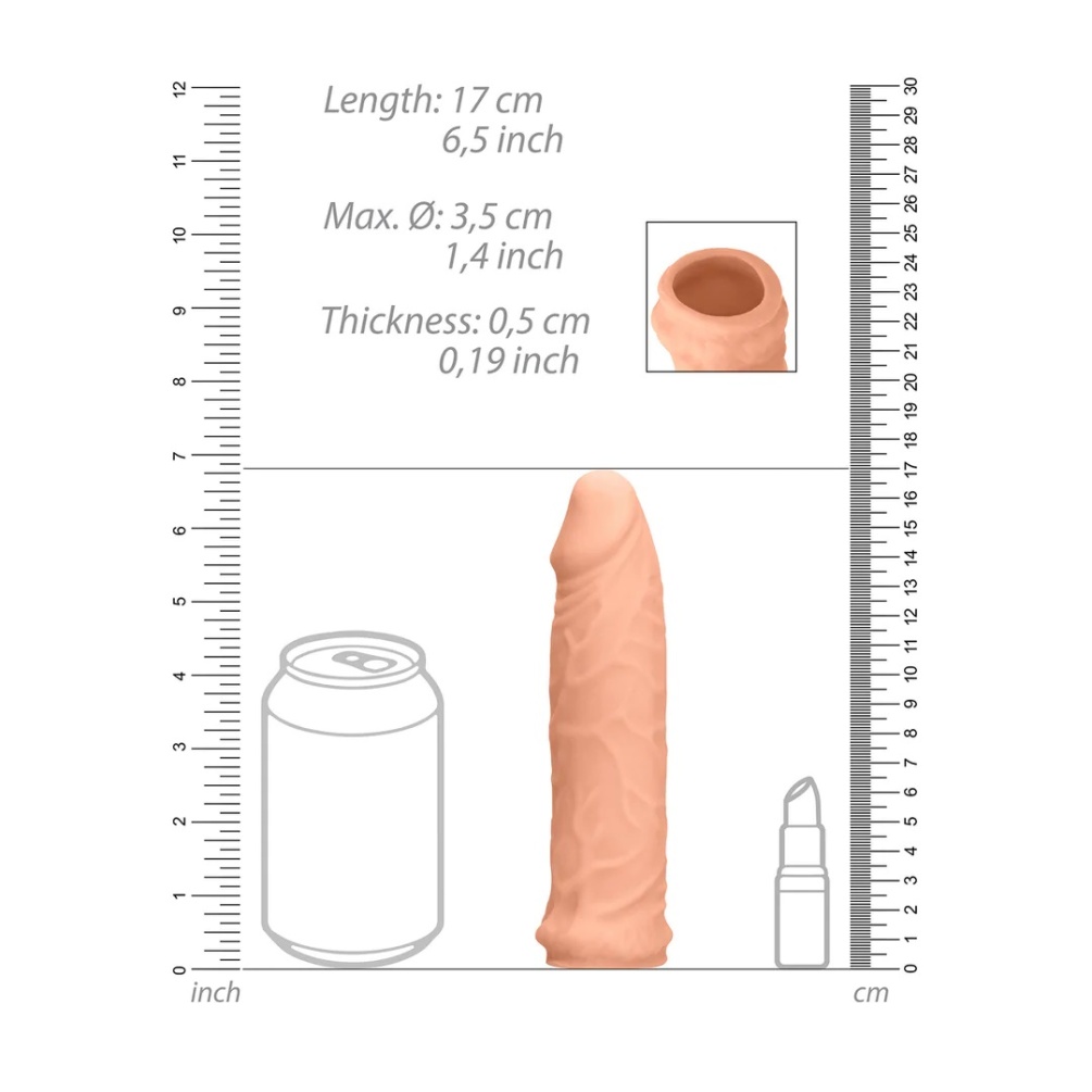 Be the bigger, better deal. The super-lifelike shapes, textu... RealRock - Penis Sleeve 6" - Flesh photo-9