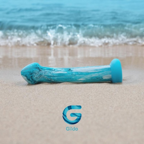 Gildo - Ocean Ripple Glass Dildo - Blue photo