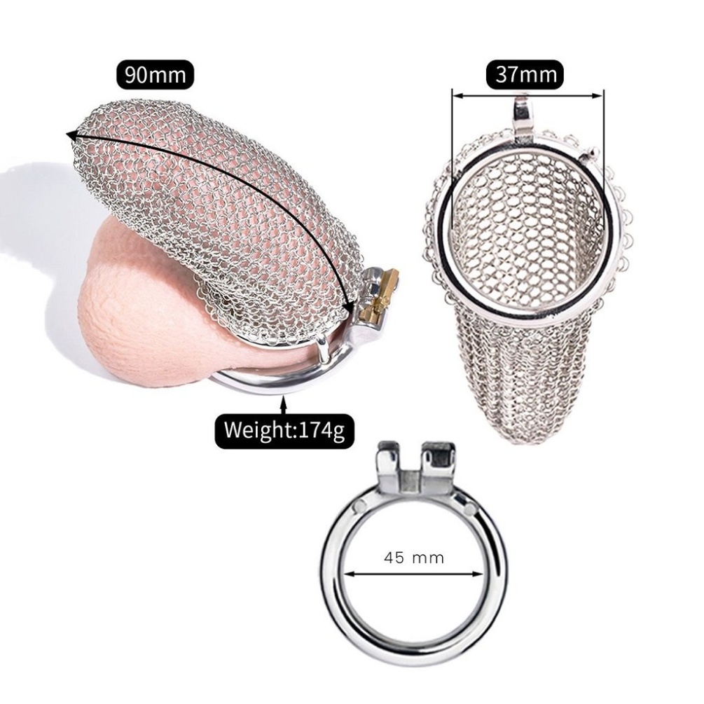 Introducing our Steel Mesh Chastity Cage in Size Large (... Kiotos - Mesh Chastity Cage L photo-9