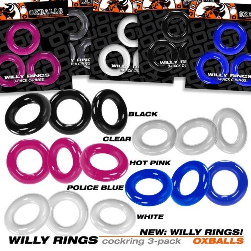 Oxballs - Willy 陰莖環 3個裝 - 白色 照片