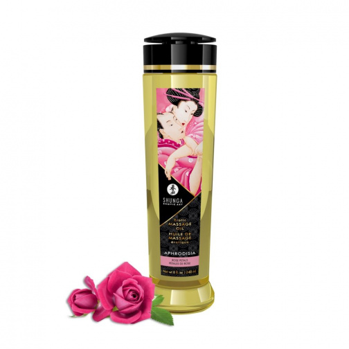 Shunga - 催情玫瑰花瓣按摩油 - 240ml 照片
