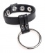 Strict - Leather Steel Cock Ball Ring - Black photo-2