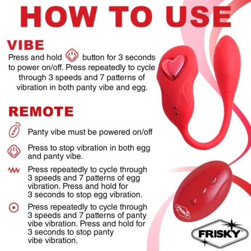 Frisky - Double Love Connection Panty Vibe - Red photo