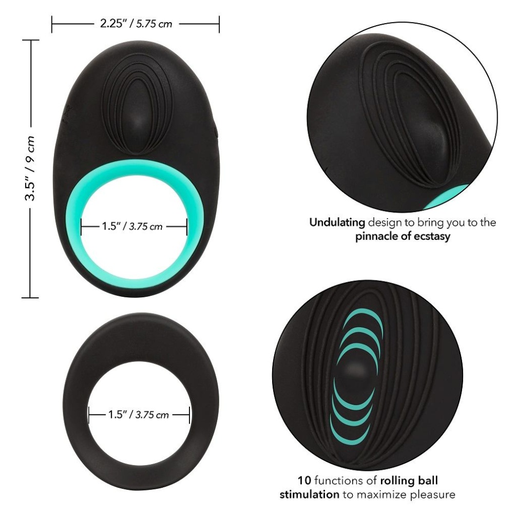 The dual stimulating ring delivers intense pleasure with 10 ... CEN - Link Up Pinnacle Vibro Ring - Black photo-4