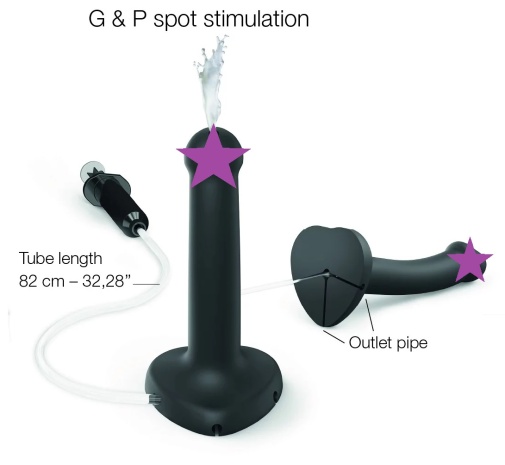 Strap-On-Me - 噴水仿真陽具 細碼 - 黑色 照片