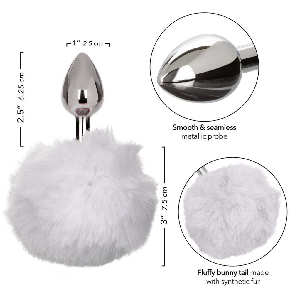 Play free with the Running Wild Bunny Tail, a sleek and soph... CEN - Running Wild Bunny Tail Plug - White photo-4