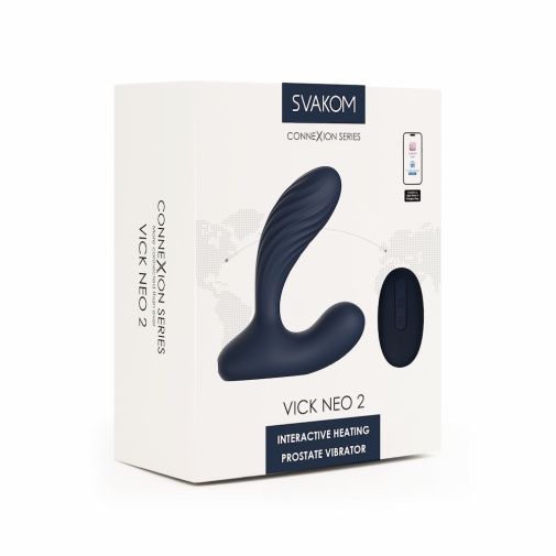 SVAKOM - Vick Neo 2 Interactive Heating Prostate Vibrator - Navy Blue photo