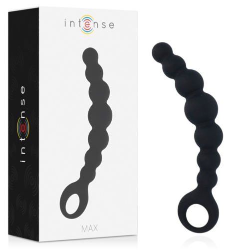 Intense - Max 絲滑矽膠串珠後庭塞 - 黑色 照片