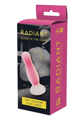 Dreamtoys - Radiant 強力吸盤矽膠夜光後庭塞 大碼 - 粉紅色 照片
