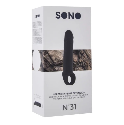 Sono - #31 有弹性阴茎延长套 - 黑色 照片