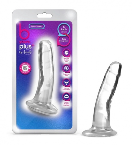 B Yours Plus - Hard & Happy Dildo 14cm - Clear photo
