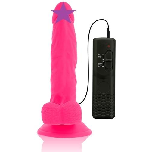 Diversia - 弹性震动假阳具 18厘米 - 粉红色 照片
