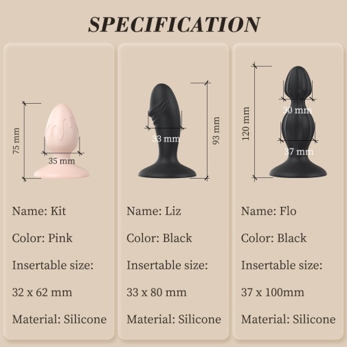 Drywell - Liz Silicone Anal Plug - Black photo
