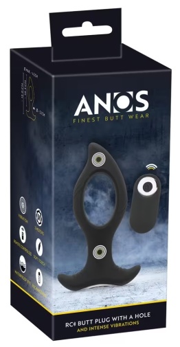 ANOS - 開洞式震動後庭塞 - 黑色 照片