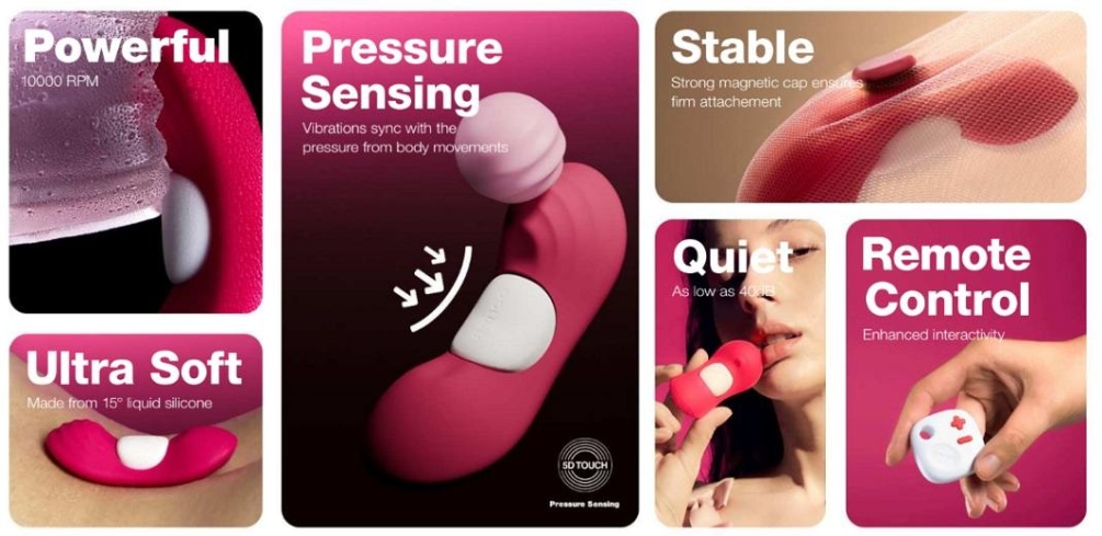 Embrace cutting-edge technology for an unprecedented wearabl... Sauce - Bow Bow Sensing Panty Vibrator - Pink photo-9